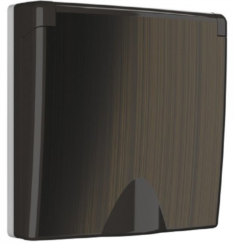 Лицевая панель Werkel для 1-м. розетки 220В с крышкой IP44 бронза глянцевый фото Лицевая панель Werkel для 1-м. розетки 220В с крышкой IP44 бронза глянцевый картинка